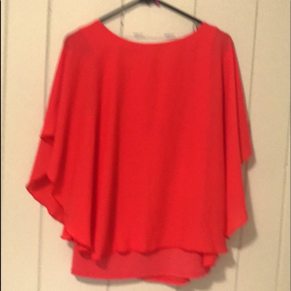 Nygard Tangerine Orange Batwing Layered Blouse size S NWOT - Picture 4 of 8